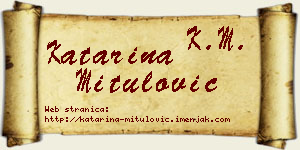 Katarina Mitulović vizit kartica